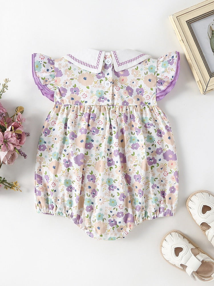 Body Infantil Feminino Verão Florzinhas