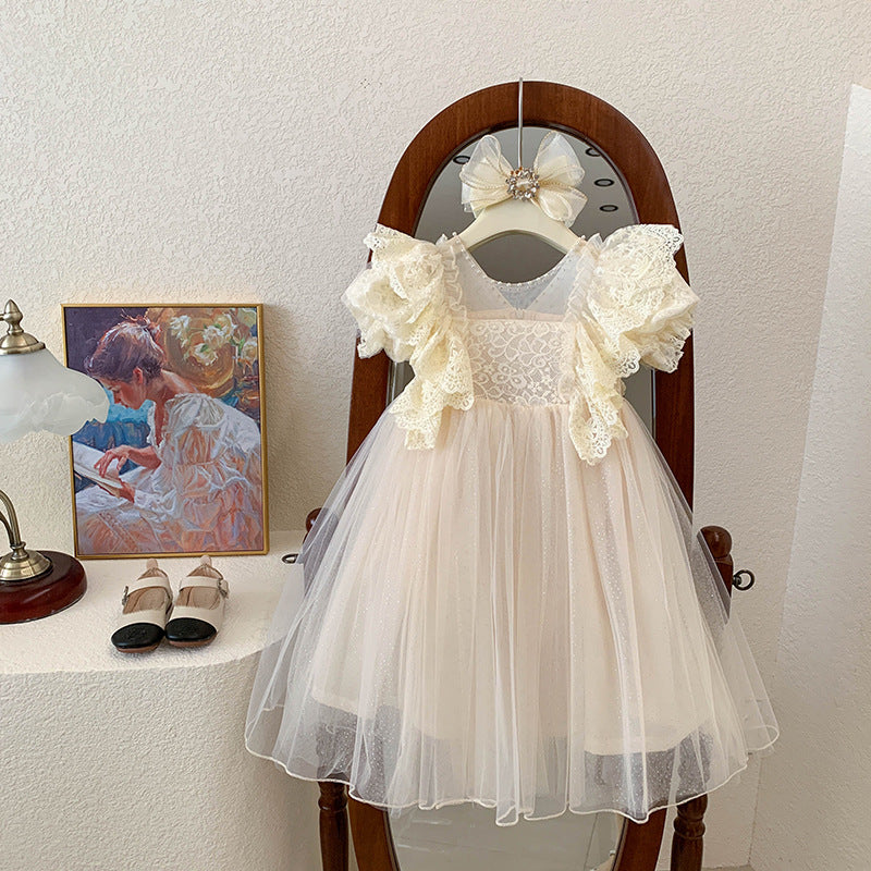 Vestido Infantil Tule Rendado