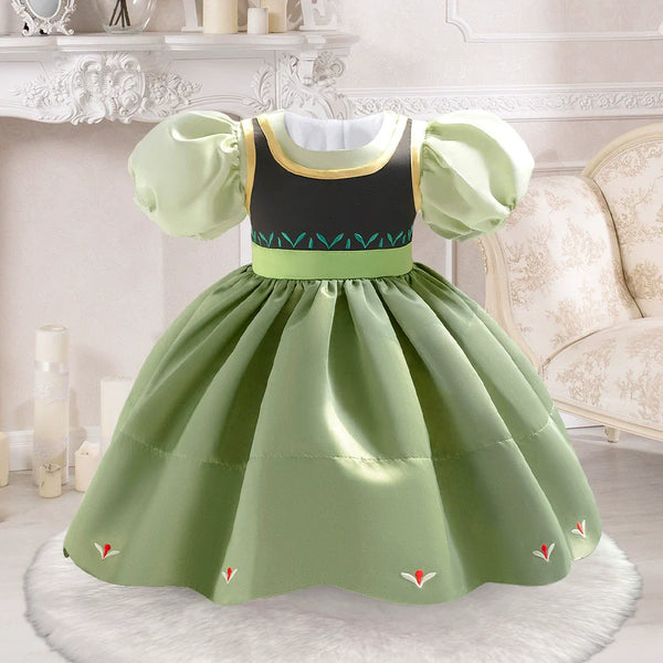 Vestido Infantil Verde Princesa