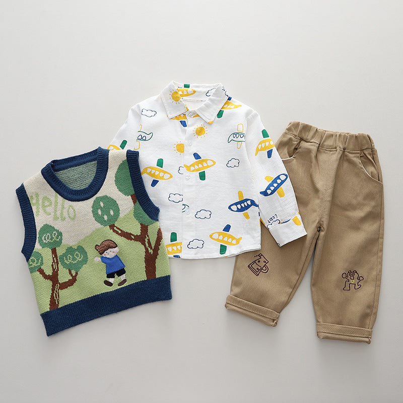 Conjunto Infantil Masculino 3 Peças Colete Menininho