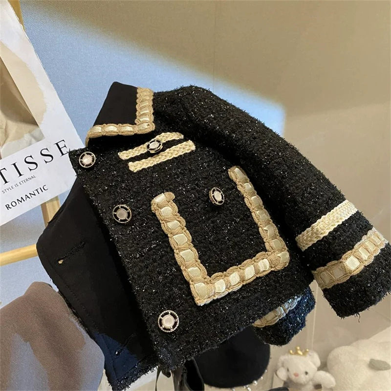 Conjunto Infantil Feminino Tweed Brilhos Botõeszinhos