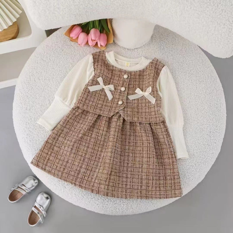 Vestido Infantil Tweed Lacinhos