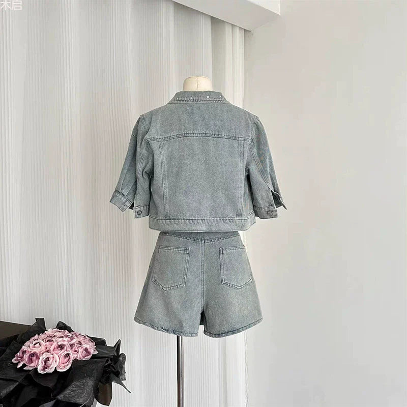 Conjunto Infantil Feminino Jeans Brilhos