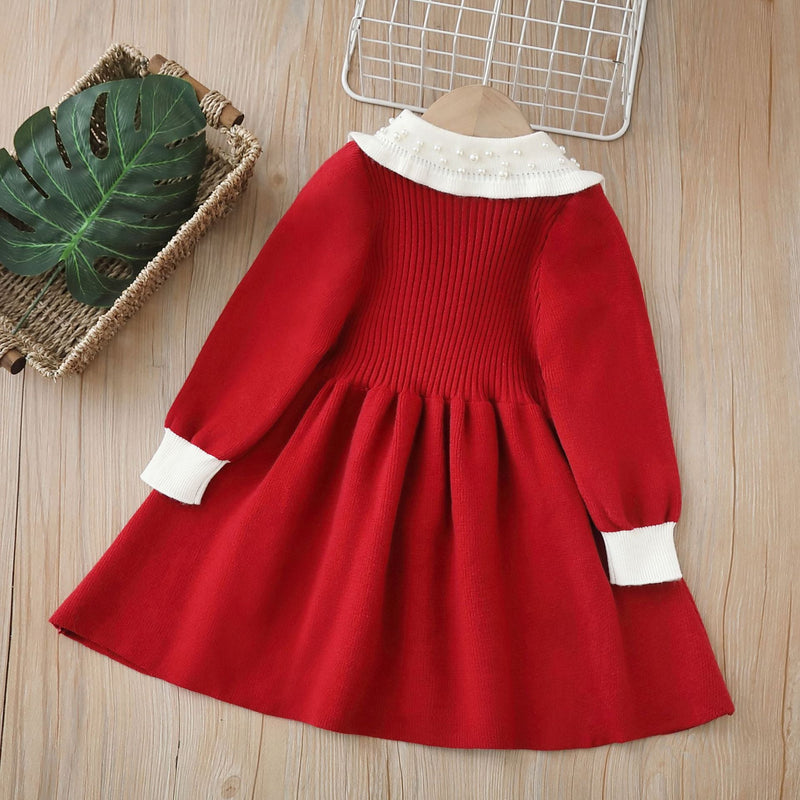 Vestido Infantil Tricô Pérolas
