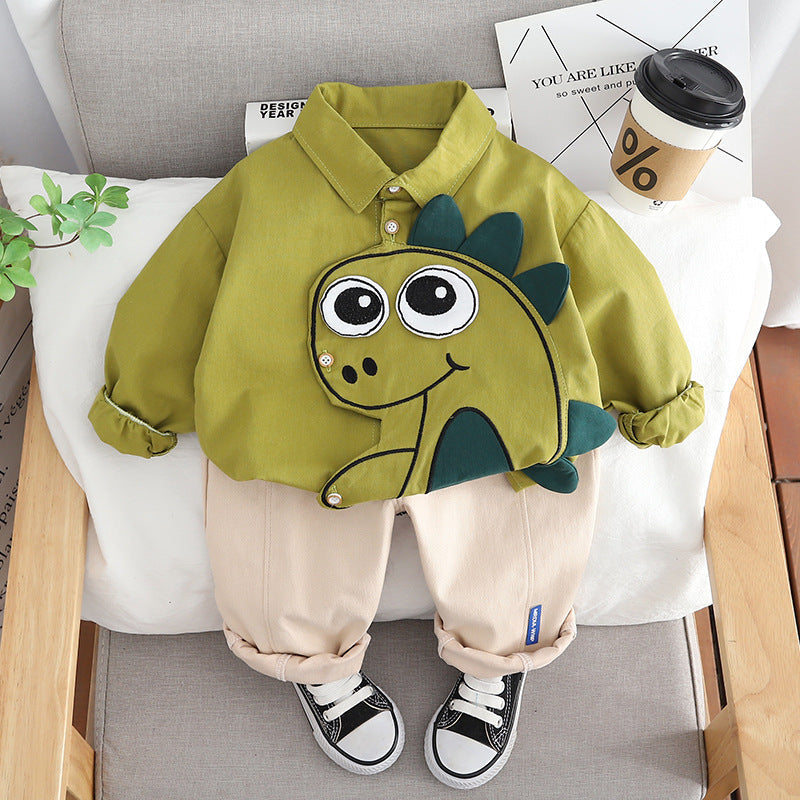Conjunto Infantil Masculino Camisa Dinossauro
