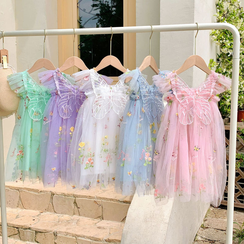 Vestido Infantil Floral e Asinha