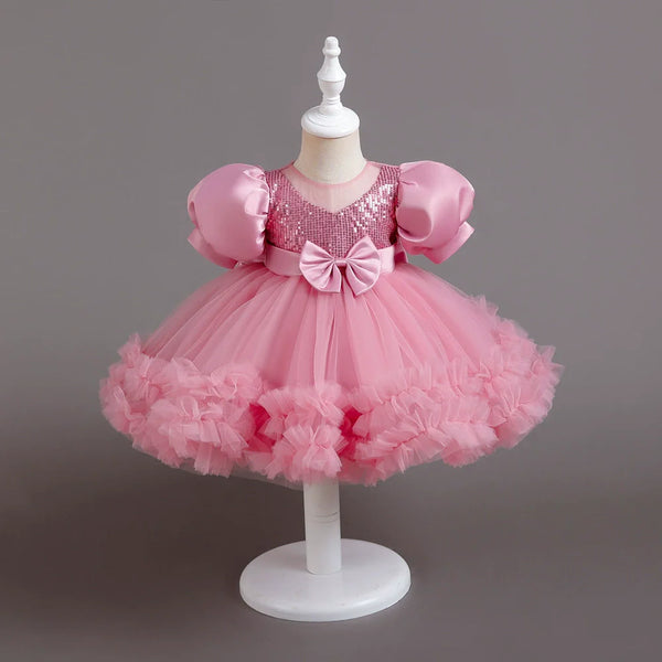 Vestido Infantil Bufante e Lacinho