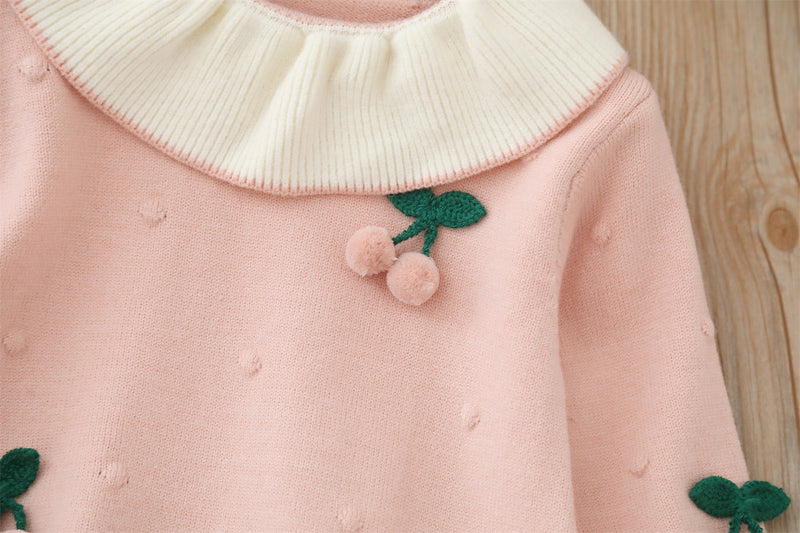 Vestido Infantil Inverno Cerejinhas