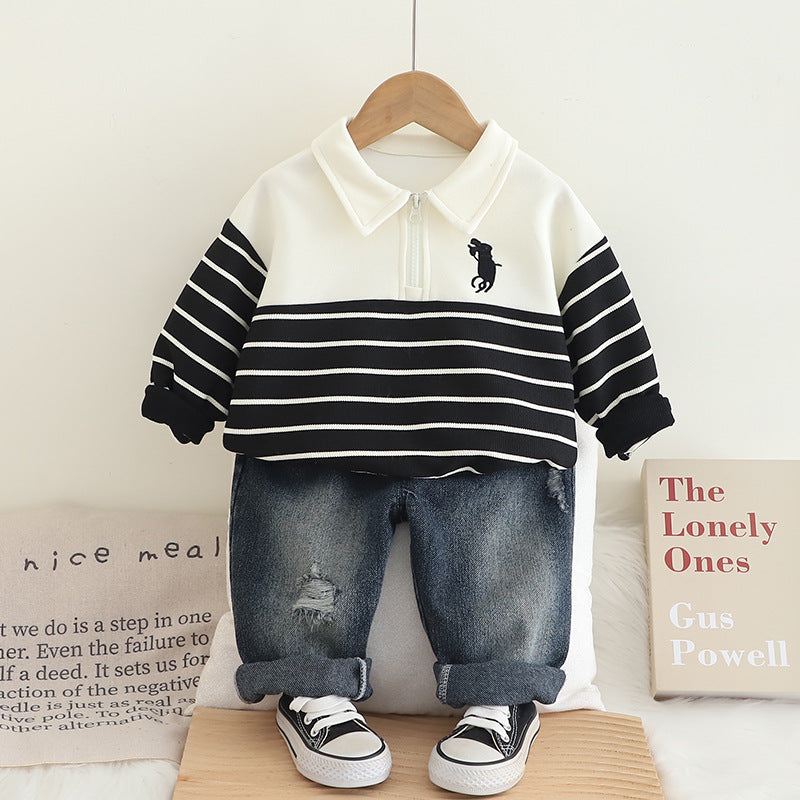 Conjunto Infantil Masculino Jeans e Lístras