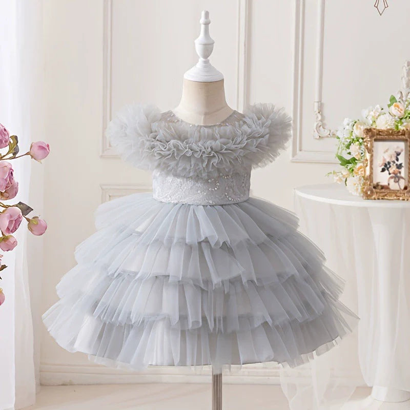 Vestido Infantil de Festa Tule Bufante