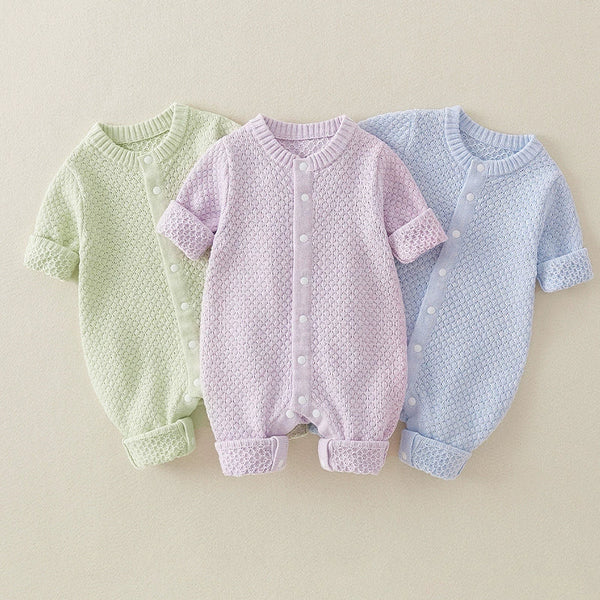Macacão Infantil de Tricô Botões