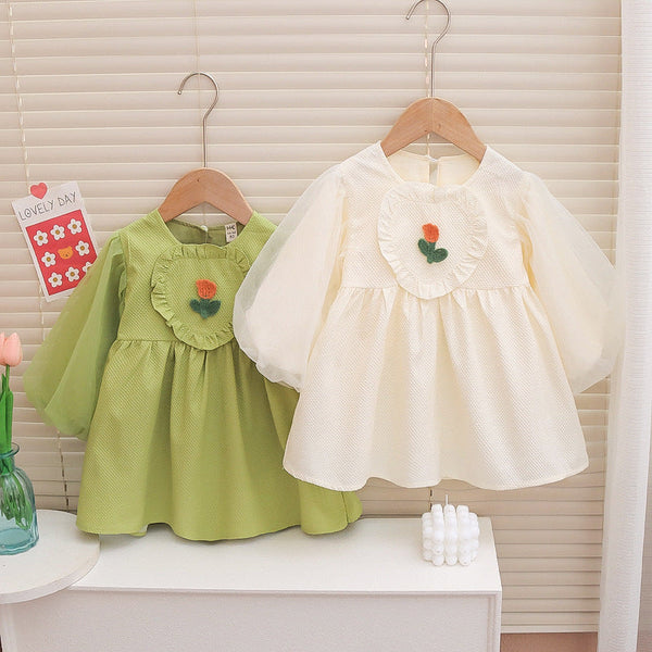 Vestido Infantil Manga Longa Florzinha