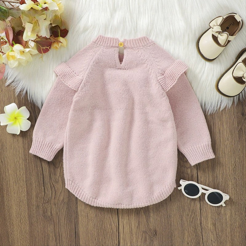 Body Infantil de Tricô Florzinhas