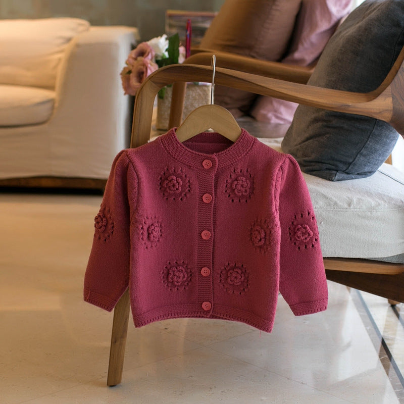 Cardigan Infantil Tricô Florzinha