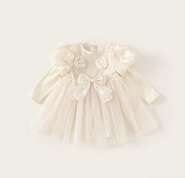 Vestido Infantil Flores e Lacinho