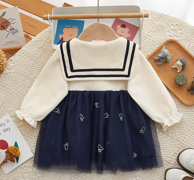 Vestido Infantil com Golinha e Tule