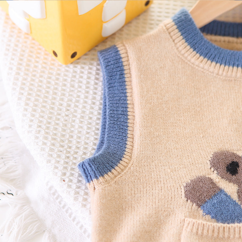 Conjunto Infantil Masculino 3 Peças Bolso Ursinho