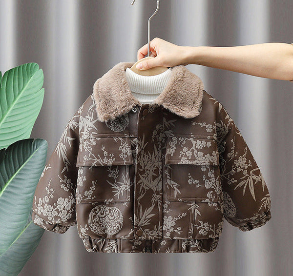 Jaqueta Infantil Floral Peluciada