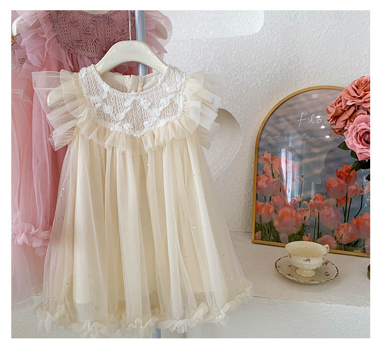 Vestido Infantil Tule Florzinhas