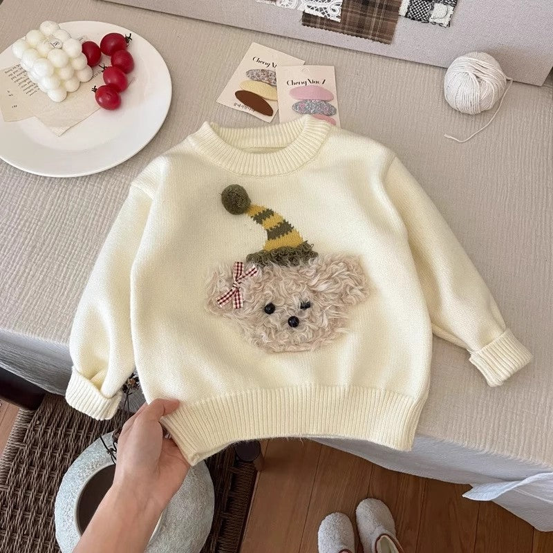 Blusa Infantil Inverno Cachorrinho de Chapéu