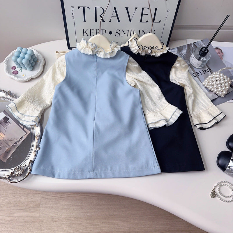 Vestido Infantil Florzinhas + Manga Longa