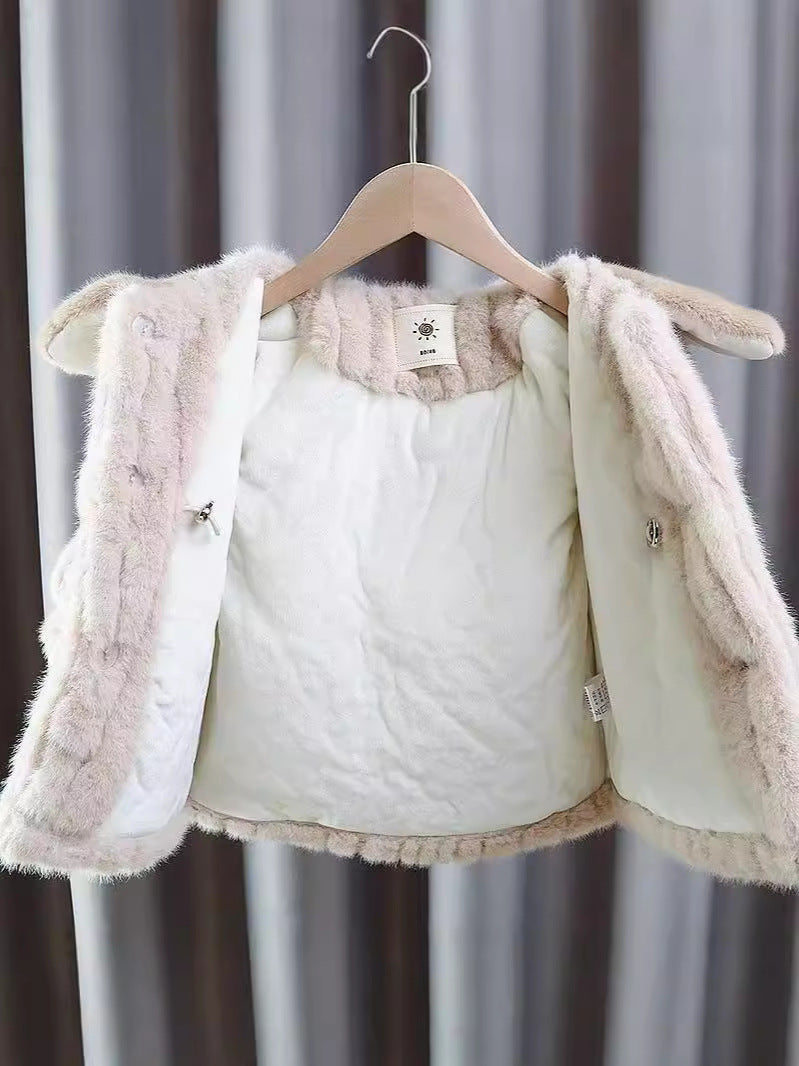 Casaco Infantil Feminino Plush Inverno Lacinhos