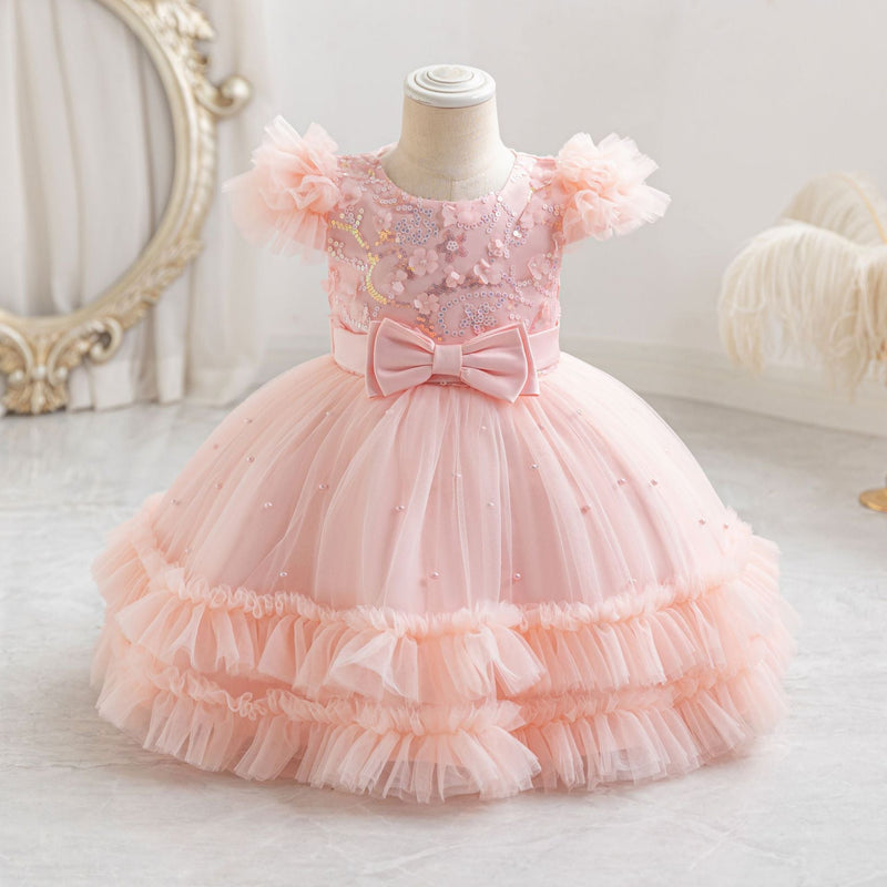 Vestido De Festa Infantil Florzinhas Lacinho