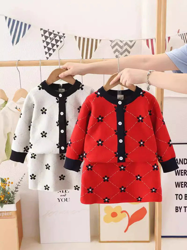 Conjunto Infantil Tricô Florzinhas