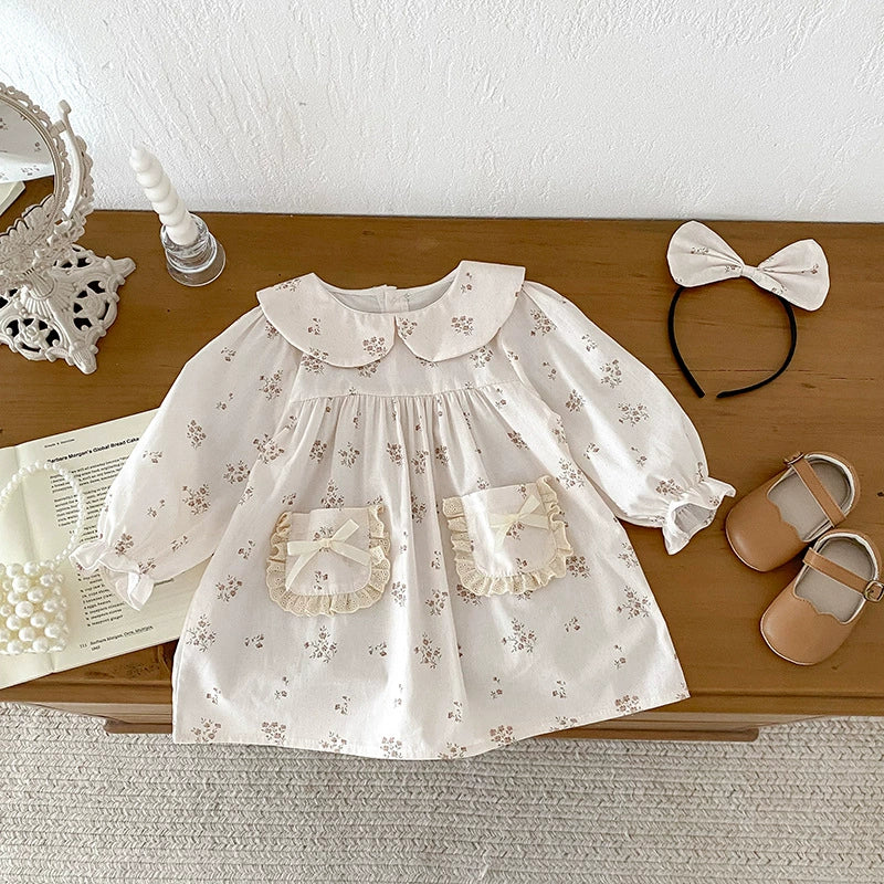 Body/ Vestido Infantil Bolsinhos Florzinhas