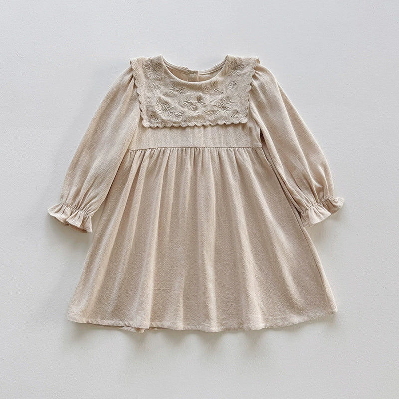 Vestido Infantil Com Gola Flores