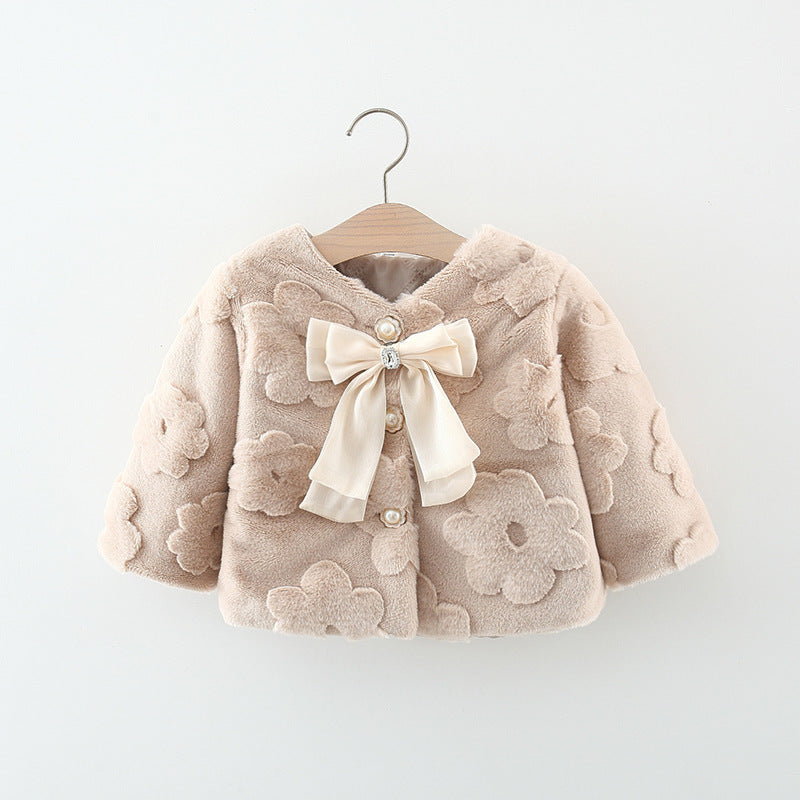 Casaco Infantil Feminino Floral Lacinho