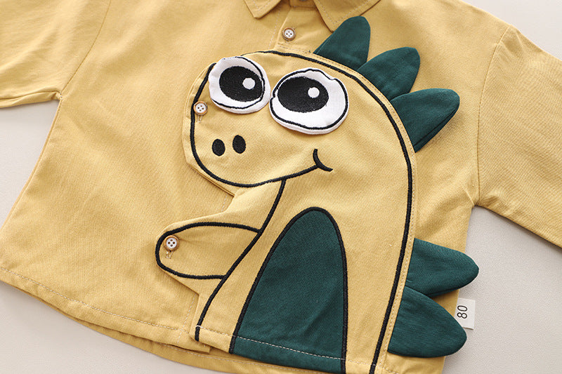 Conjunto Infantil Masculino Camisa Dinossauro