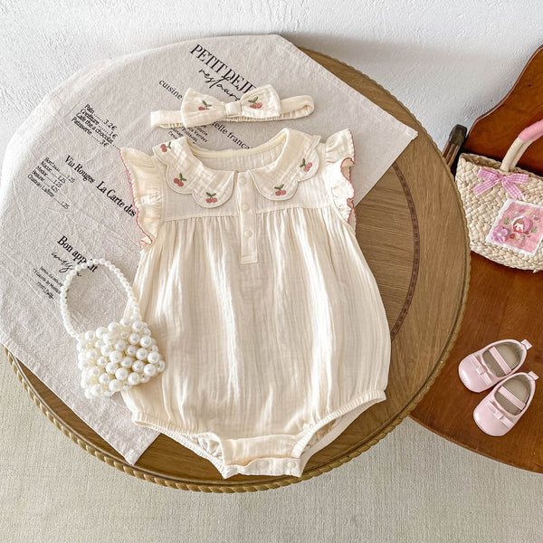 Body Infantil Feminino Cerejinhas Faixinha