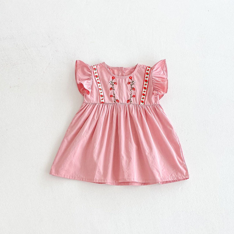 Vestido Infantil Bordado Morangos
