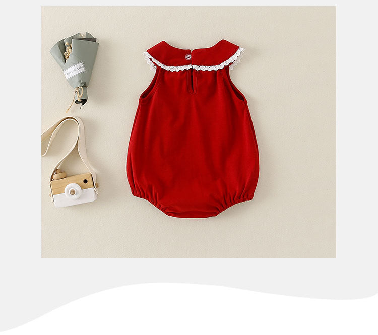 Body Infantil Feminino Vermelho Lacinhos