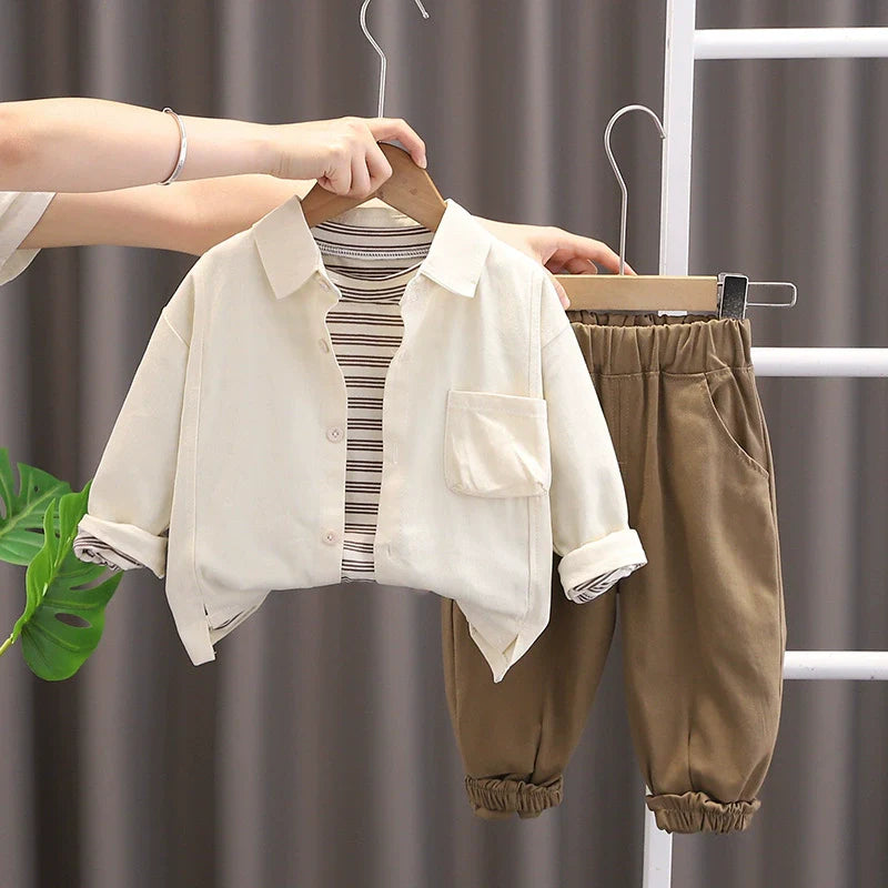 Conjunto Infantil 3 Peças Bolsinho e Lístras
