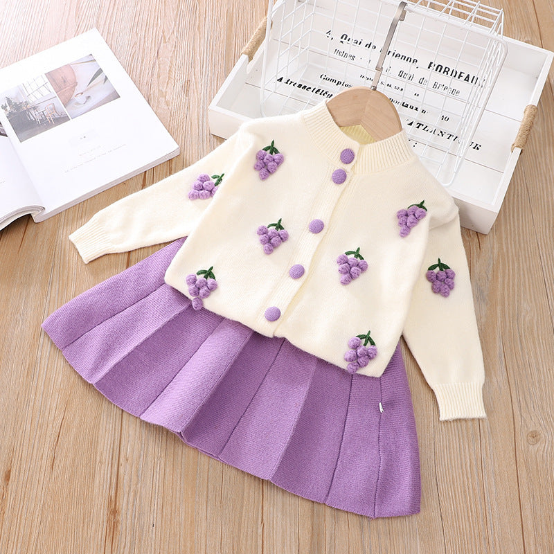 Conjunto Infantil Tricô Mussí Frutinhas e Florzinhas