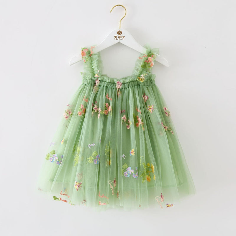 Vestido Infantil Tule Florzinhas