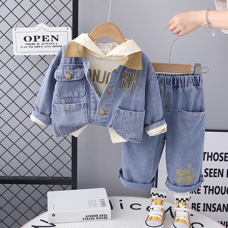 Conjunto Infantil Masculino 3 Peças Jeans