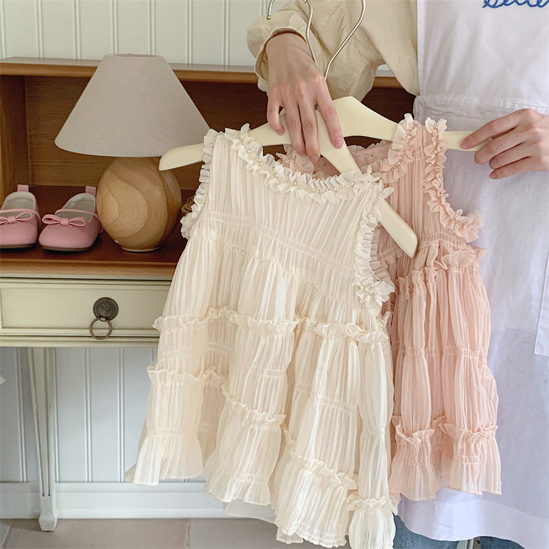 Vestido Tule Babados com Bolsinha
