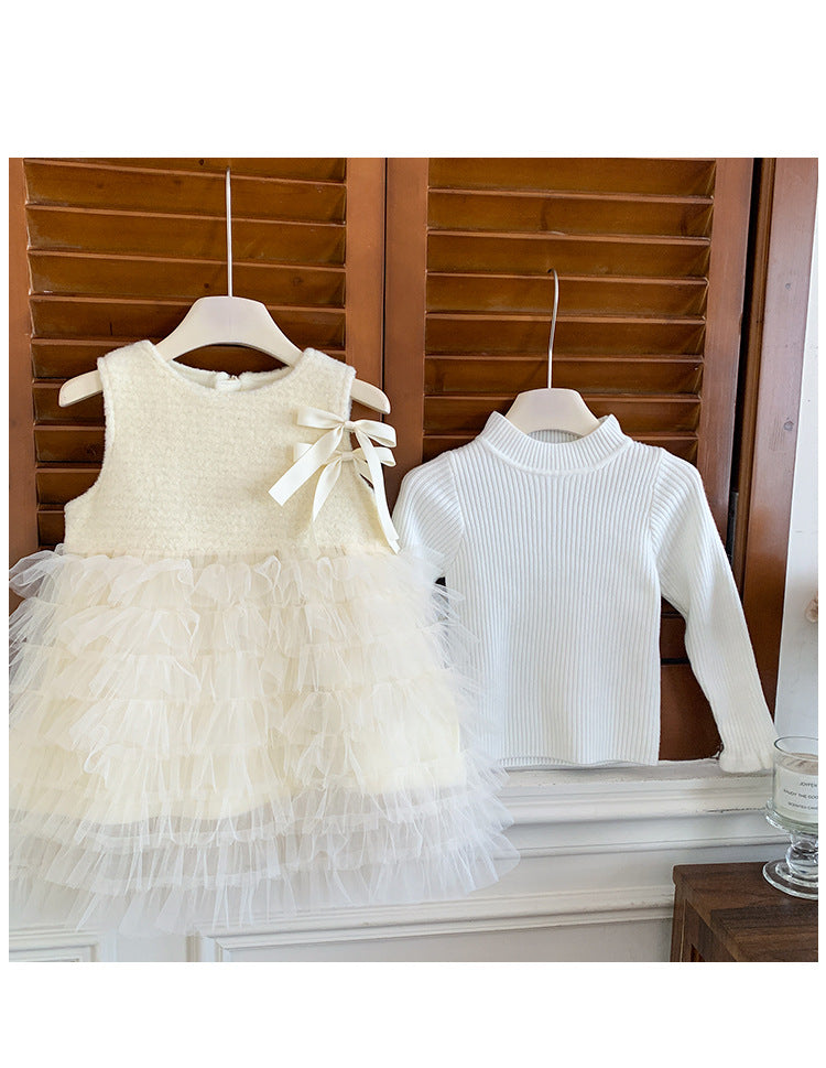 Vestido Infantil Inverno/Verão Tule Lacinhos
