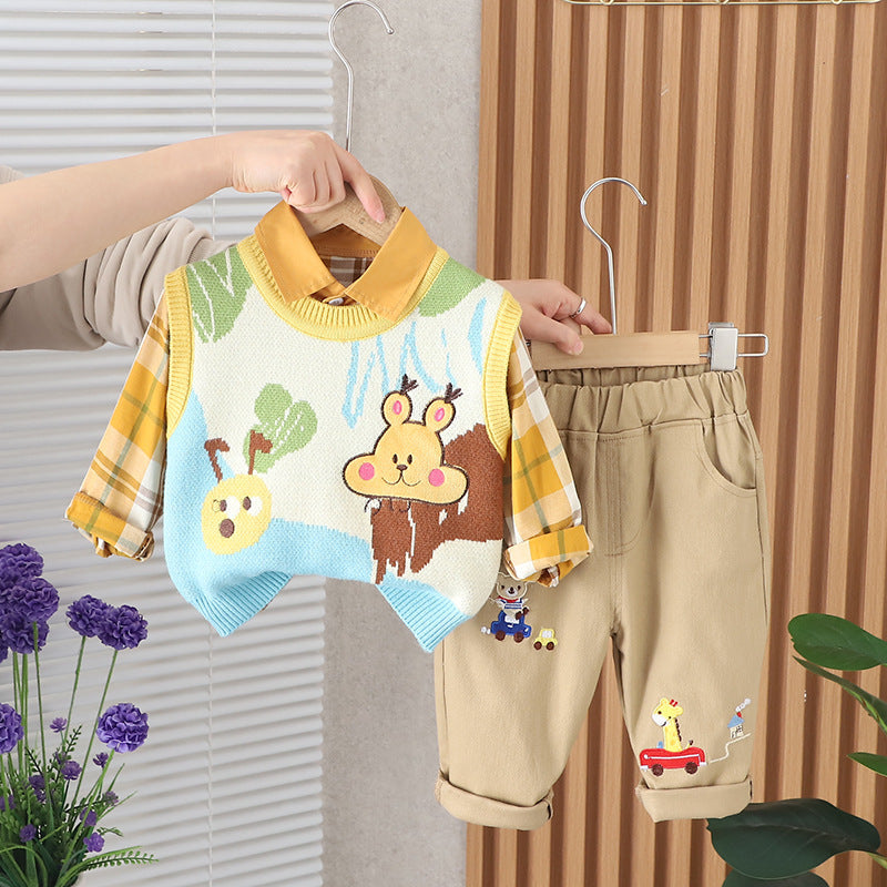 Conjunto Infantil Masculino 3 Peças Bichinhos