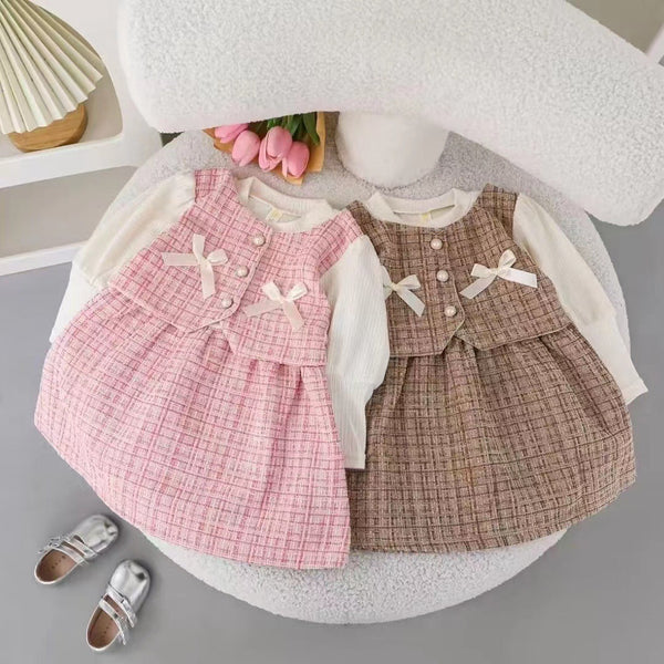 Vestido Infantil Tweed Lacinhos