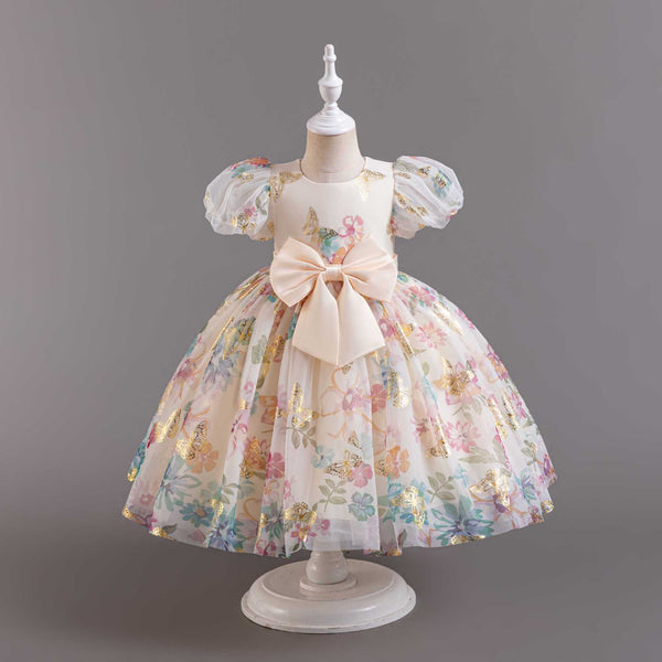 Vestido Infantil De Festa Floral Laçinho
