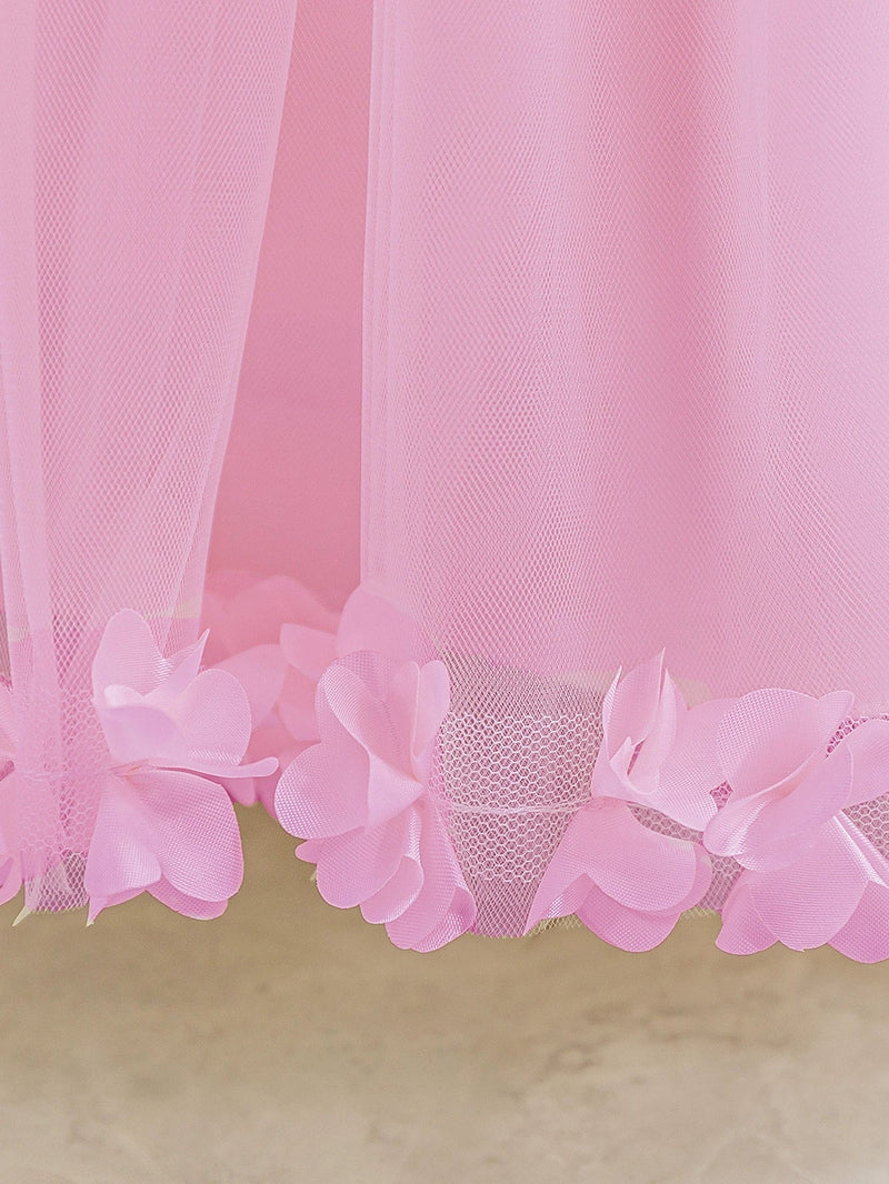 Vestido De Festa Infantil Tule Flores