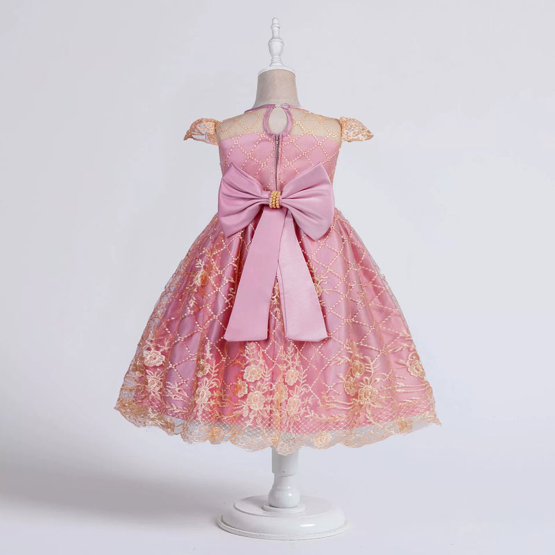 Vestido Festa Infantil Rendado Floral