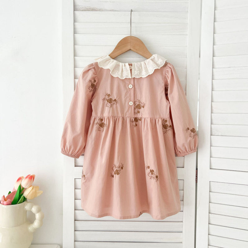 Vestido Infantil Floral Com Rendinha
