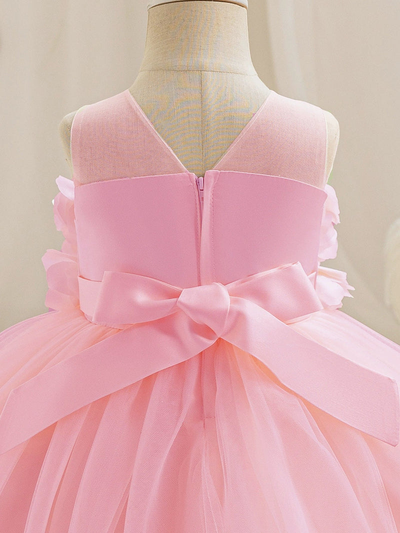 Vestido De Festa Infantil Tule Flores