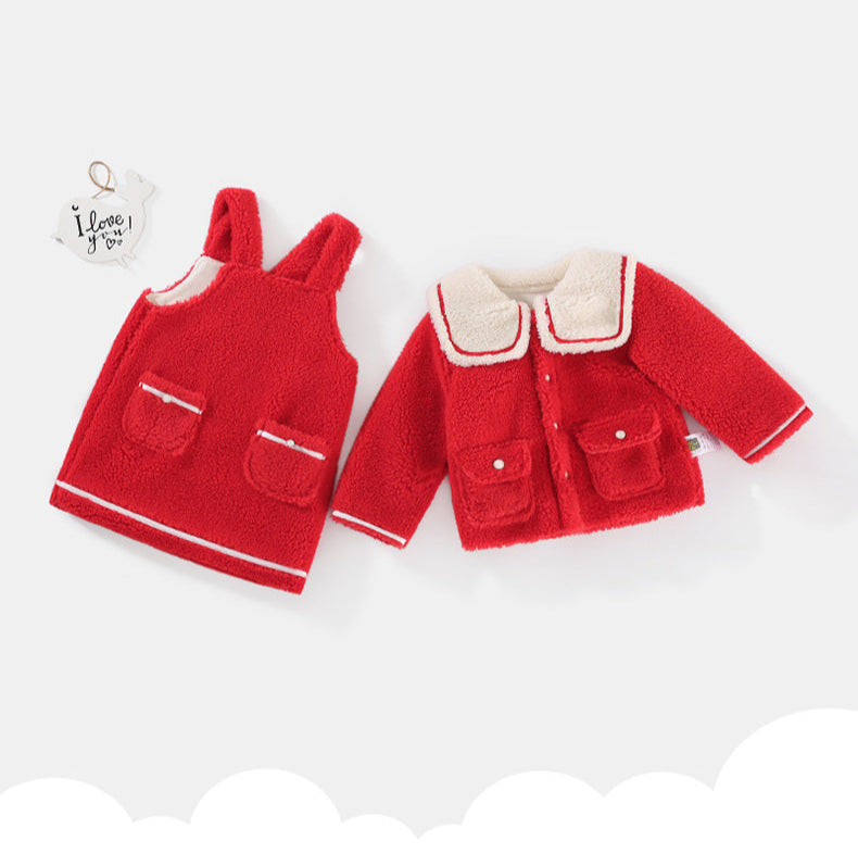 Conjunto Infantil Feminino Vermelho Plush