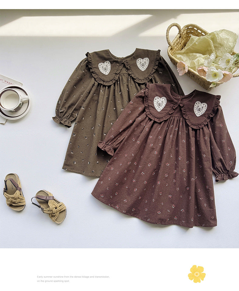 Vestido Infantil Gola Corações